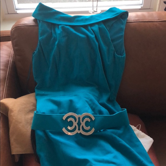 Pre Loved Caché Blue Green Dress - Picture 6 of 6